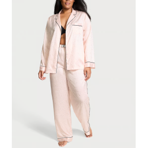 Піжама Glazed Satin Dew Drop Long Pajama Set Pink