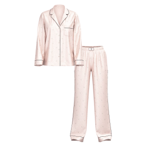 Піжама Glazed Satin Dew Drop Long Pajama Set Pink