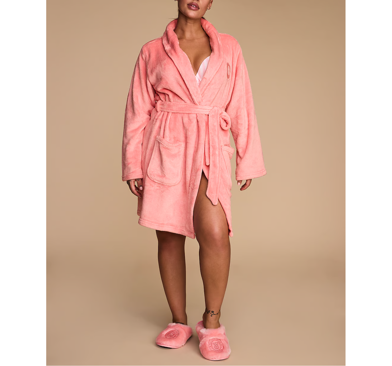 Халат Short Cozy Robe Pink