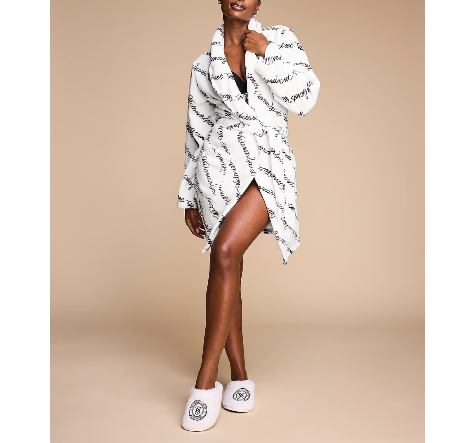 Плюшевий халат Short Cozy Robe Print