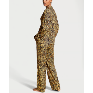 Піжама Flannel Long Pajama Set Gold Leopard