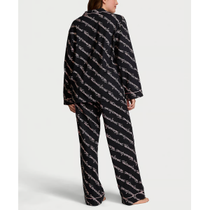 Піжама Flannel Long Pajama Set Black Ribbon Script