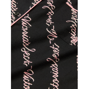 Піжама Flannel Long Pajama Set Black Ribbon Script