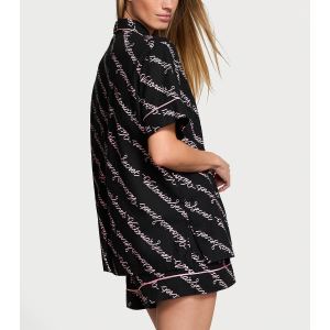 Піжама Flannel Short Pajama Set Black Ribbon Script
