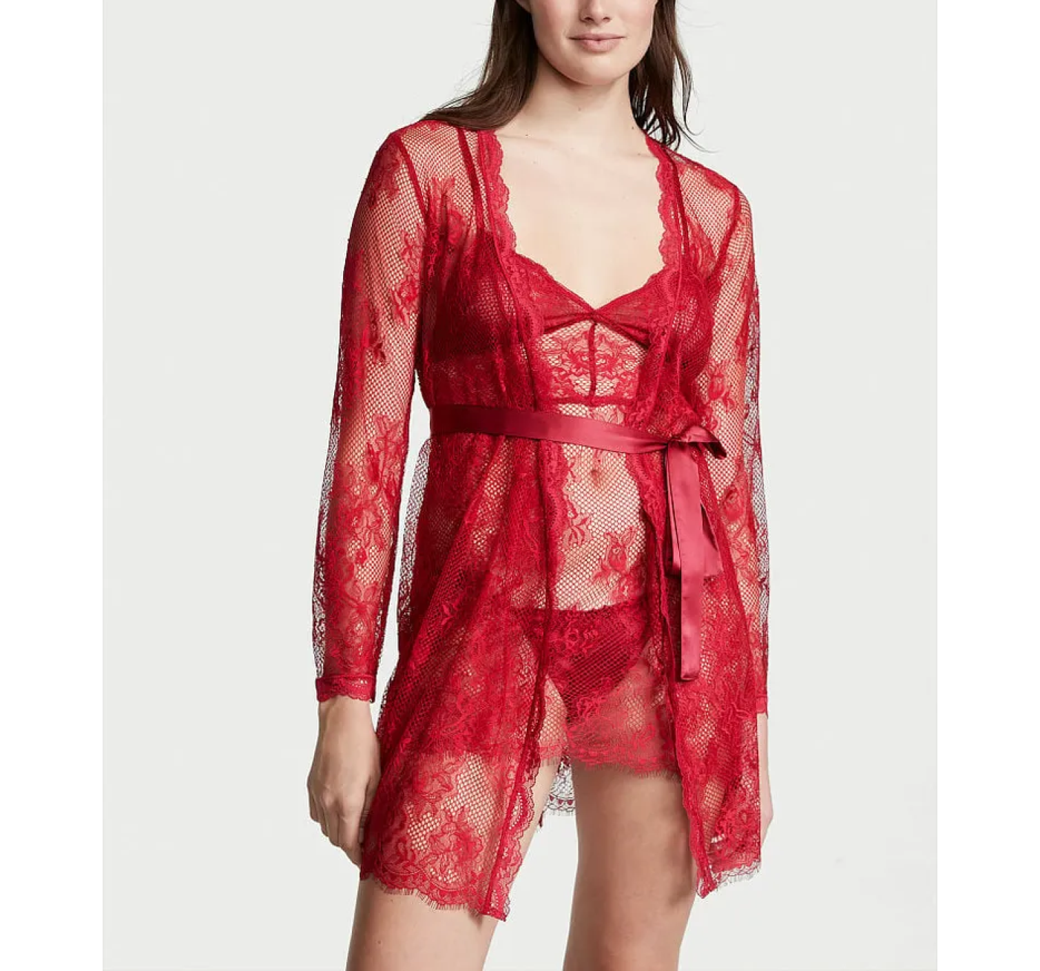 Халат Fishnet Floral Mesh Lace Robe Lipstick