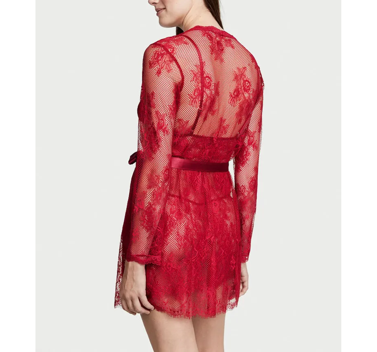 Халат Fishnet Floral Mesh Lace Robe Lipstick