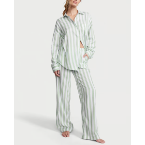 Піжама Cotton-Modal Long Pj Set Seasalt Green Stripe