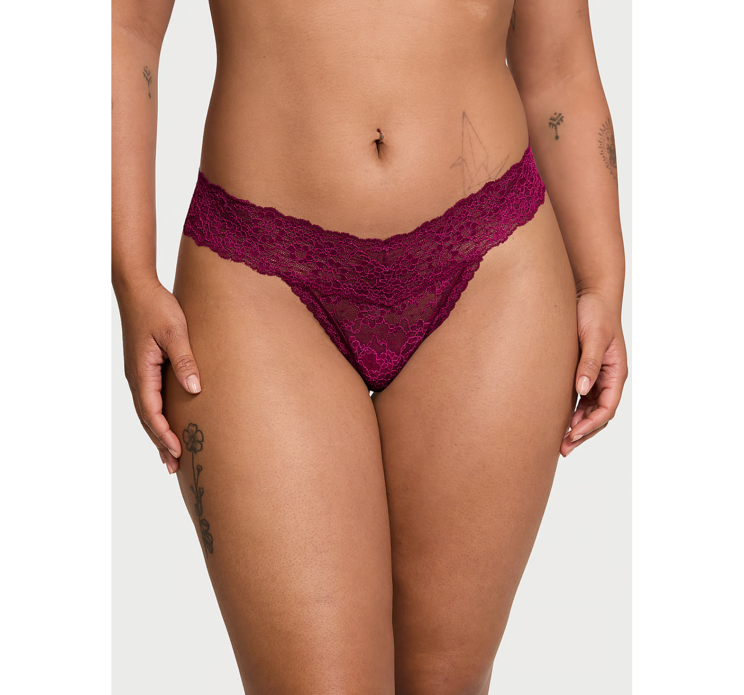 Трусики Lace Thong Panty Plum Rouge