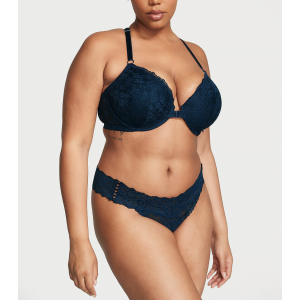 Трусики Lace-Up Lace Thong Panty Noir Navy