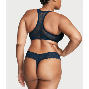 Трусики Lace-Up Lace Thong Panty Noir Navy