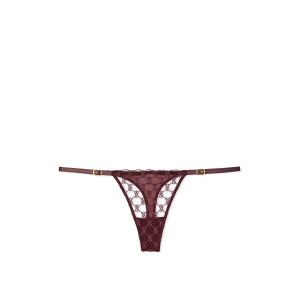 Трусики VS Logo Embroidery Thong Panty Brown
