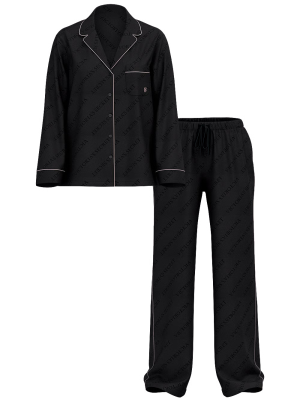 Сатиновая пижама VS Satin Long Pj Set Black