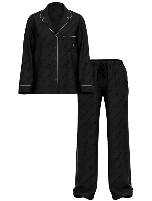Сатинова піжама VS Satin Long Pj Set Black