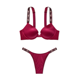 Комплект белья Shine Strap Push-Up Bra Set Campari Red
