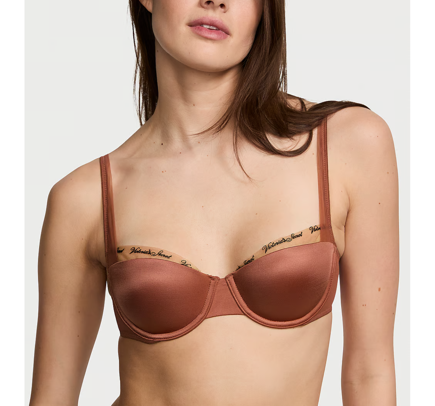 Комплект білизни Logo Embroidery Lightly Lined Balconette Bra Set Clay