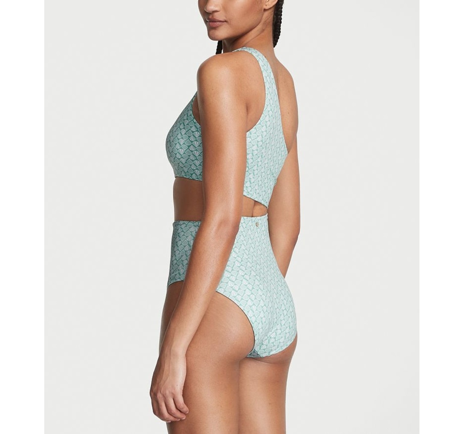 Купальник Victoria's Secret Cutout Swimsuit Green Shell