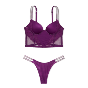 Комплект белья Double Shine Strap Push-Up Corset Top Set Grape Soda