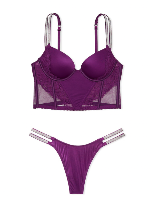 Комплект білизни Double Shine Strap Push-Up Corset Top Set Grape Soda