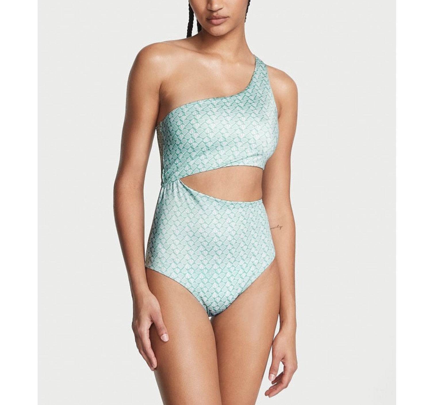 Купальник Victoria's Secret Cutout Swimsuit Green Shell
