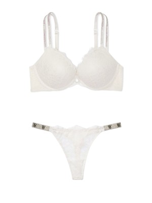 Комплект белья Bombshell Add-2-Cups Double Shine Strap Lace Bra Coconut White set