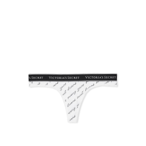 Трусики Cotton Thong Panty White Logo