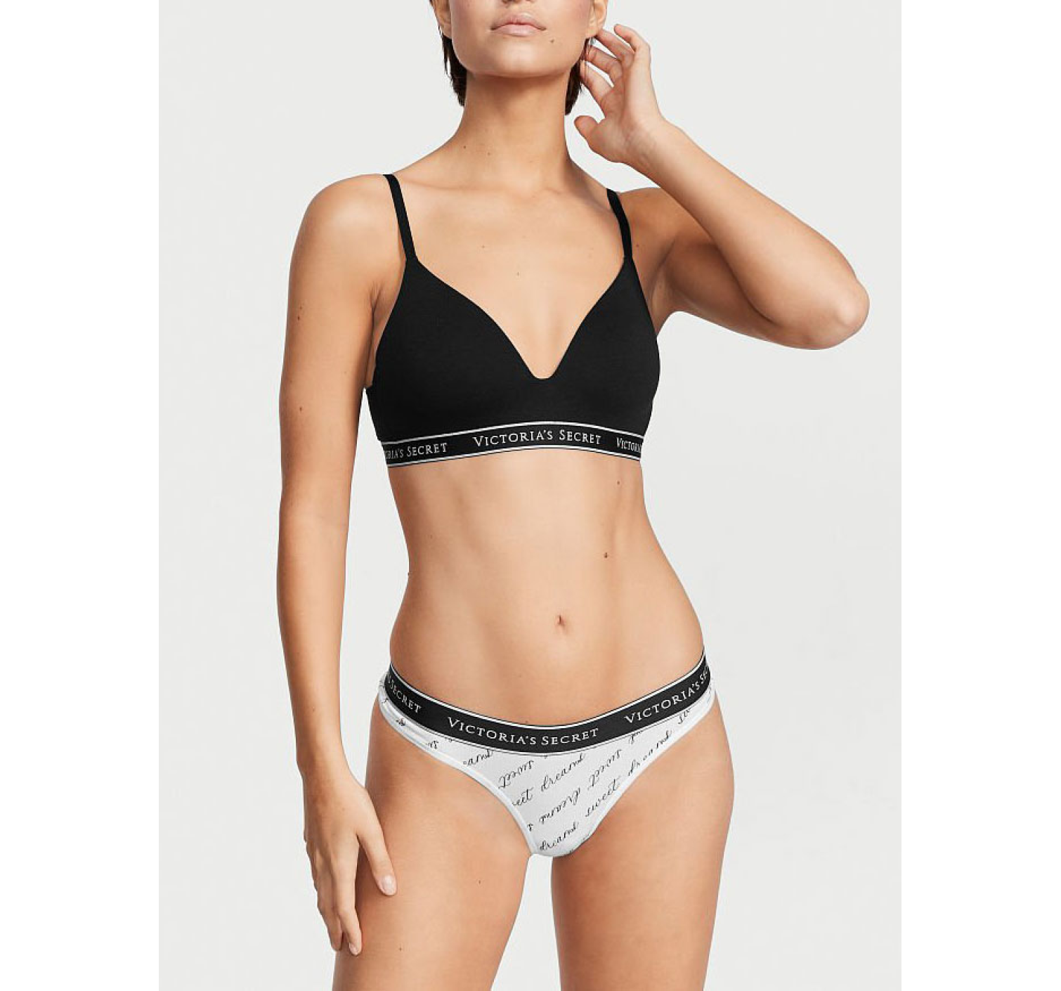 Трусики Cotton Thong Panty White Logo