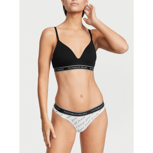 Трусики Cotton Thong Panty White Logo