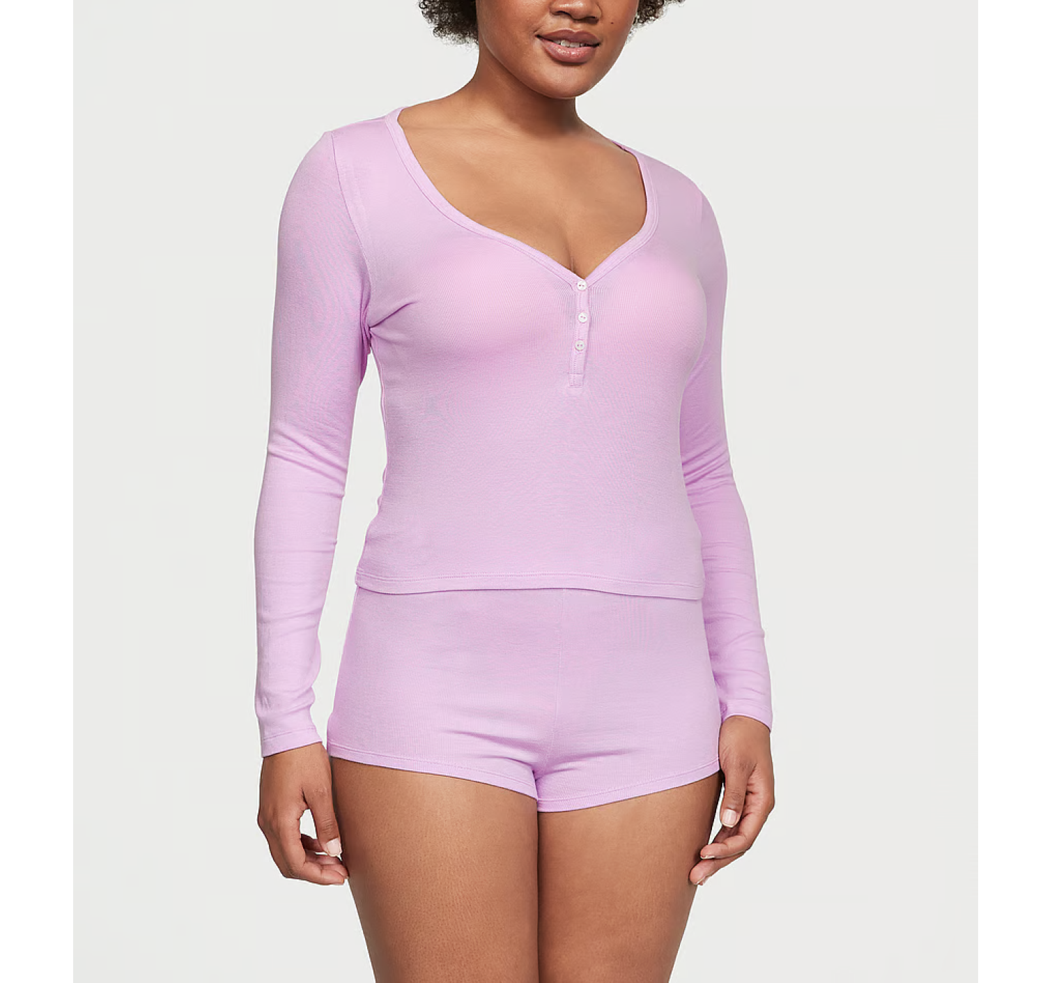 Піжама Ribbed Modal Henley Short Set