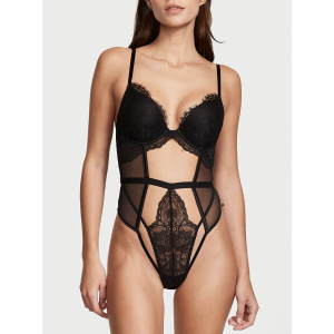 Боді Push-Up Cutout Lace Teddy Black