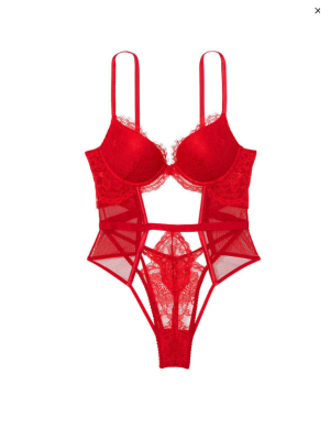 Боді Push-Up Cutout Lace Teddy Lipstick
