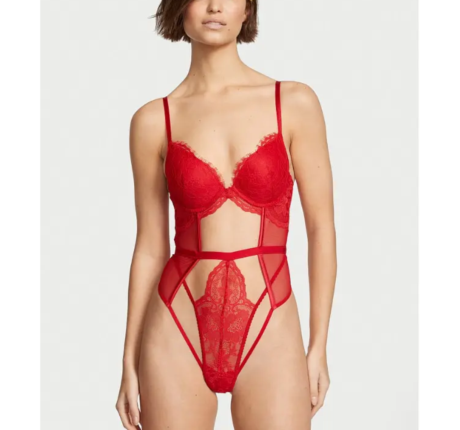 Боді Push-Up Cutout Lace Teddy Lipstick