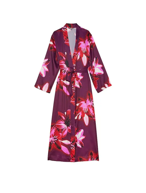 Халат Satin Long Robe Floral Print