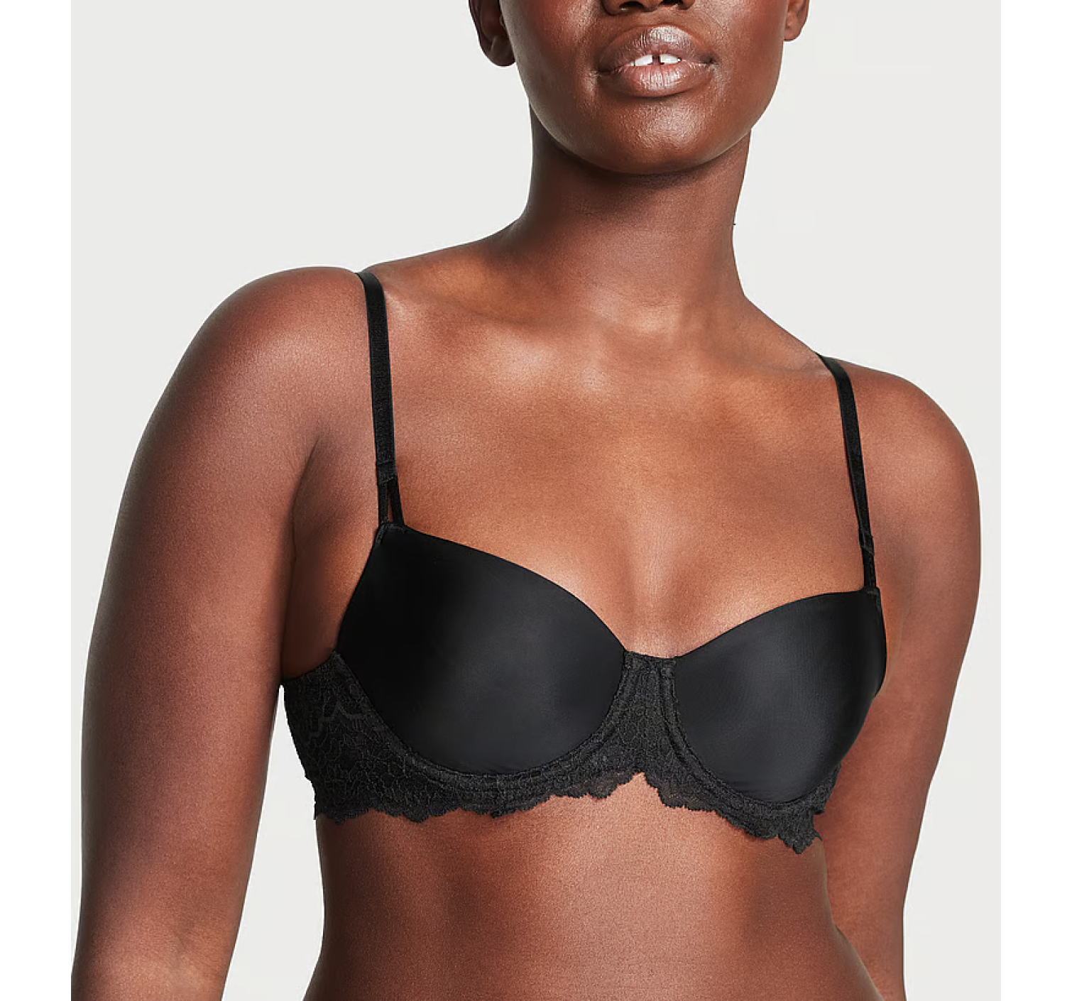 Бюст Wicked Unlined Smooth & Lace Balconette Bra Black