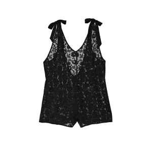 Ромпер Swim Crochet Lace Romper Cover-Up Black