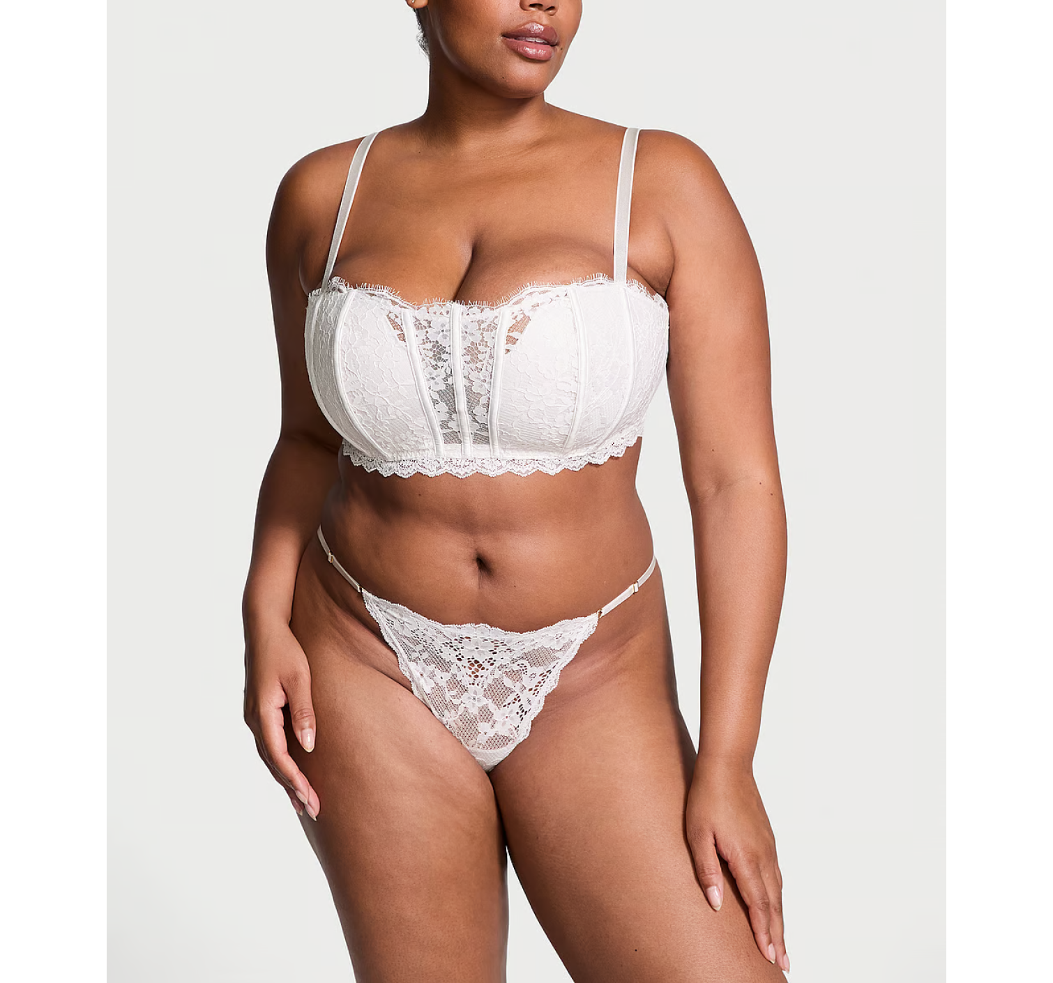 Трусики Lace Adjustable V-String Panty White