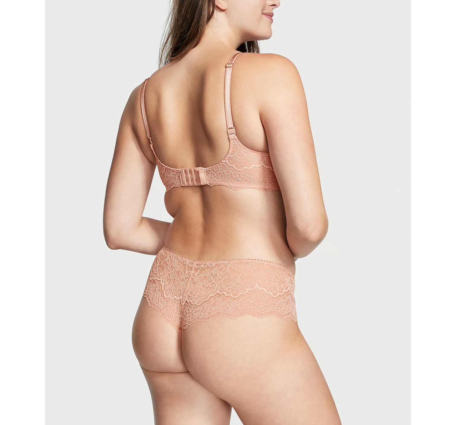 Трусики Lace Trim Hipster Thong Panty Blush