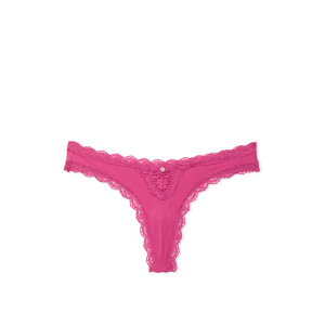 Трусики Lace-Trim Thong Panty Luscious Rose