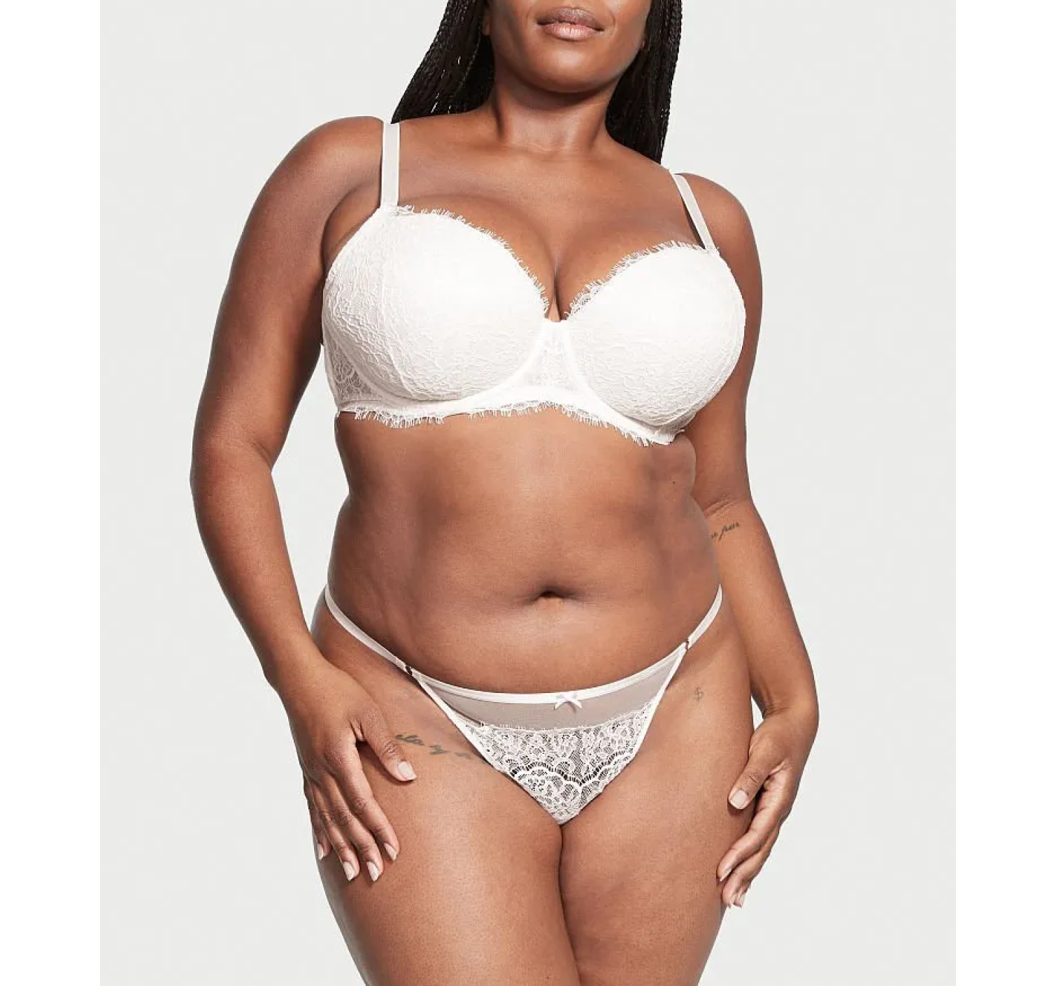 Трусики Lace V-String Panty Coconut White