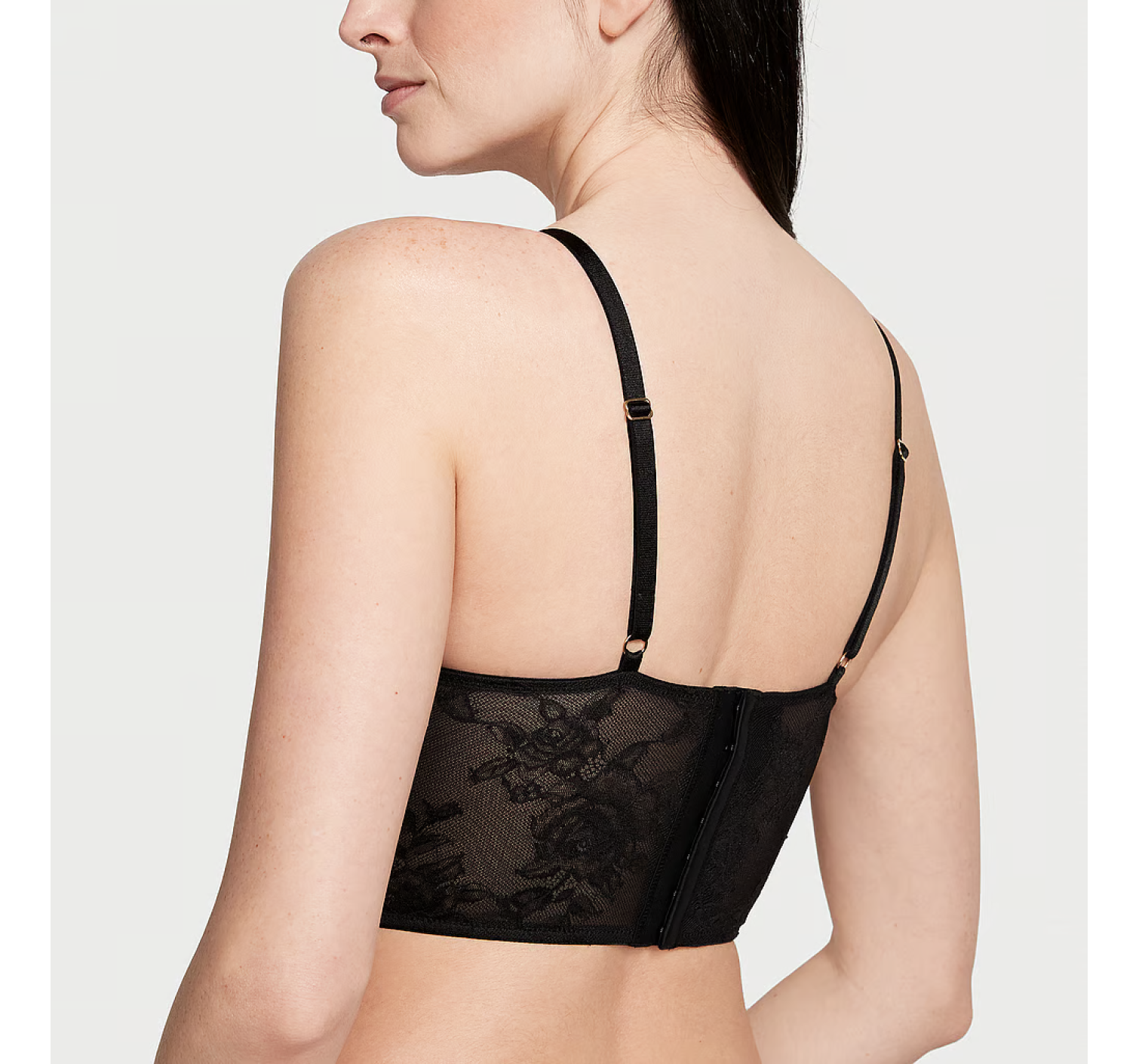 Бюстье Rose Lace & Grommet Push-Up Corset Top Black