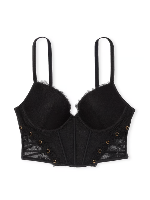 Бюстье Rose Lace & Grommet Push-Up Corset Top Black