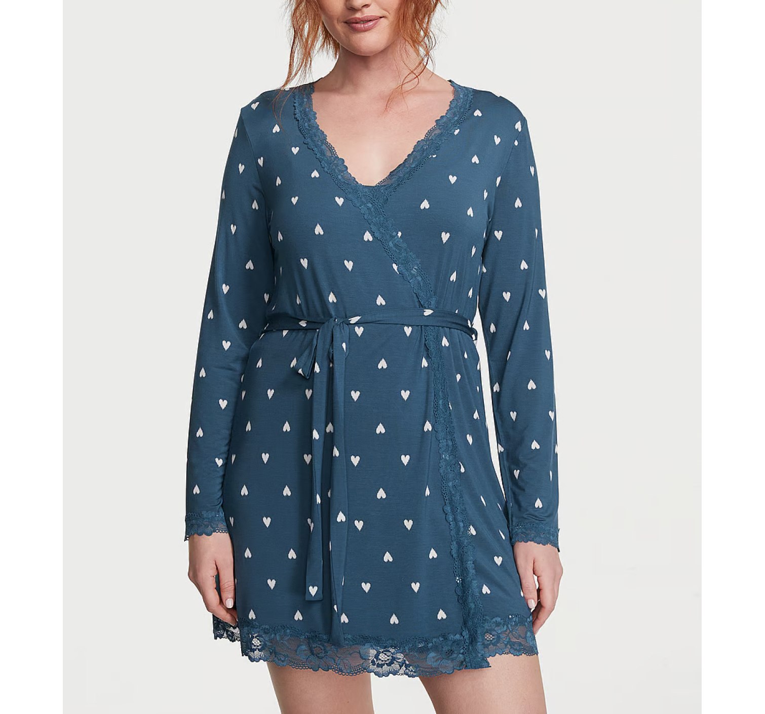 Халат Modal Lace-Trim Robe Blue
