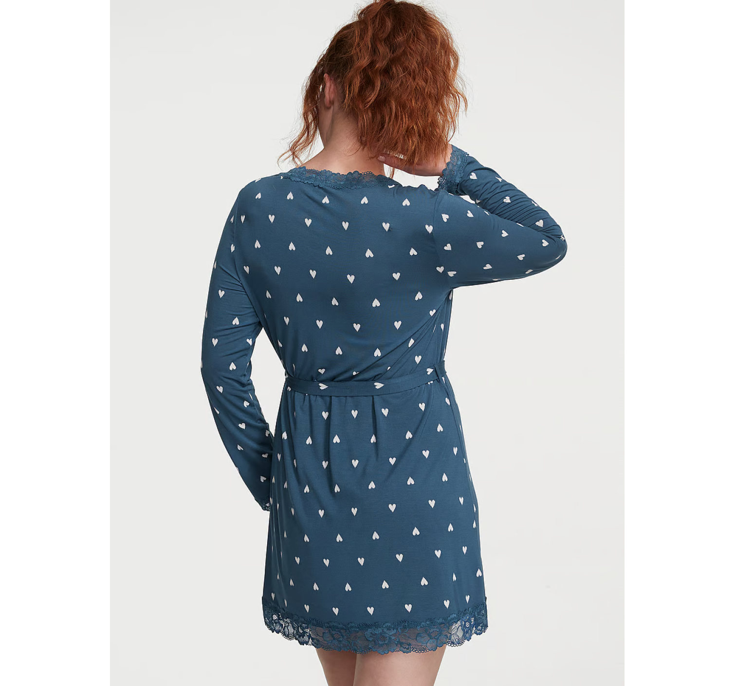 Халат Modal Lace-Trim Robe Blue