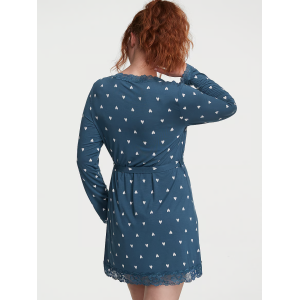 Халат Modal Lace-Trim Robe Blue