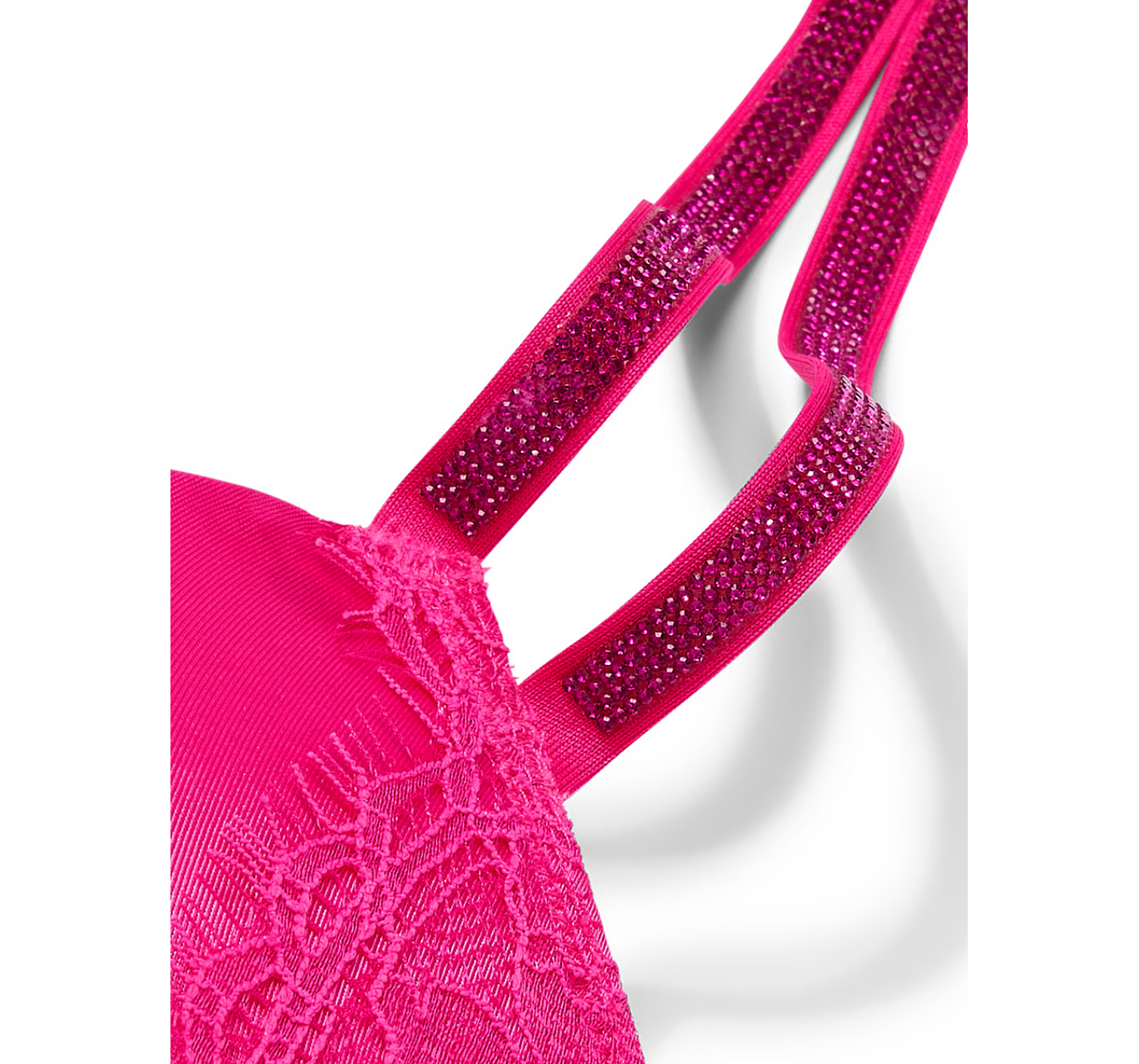 Комплект білизни Double Shine Strap Push-Up Corset Top Set Hot Pink