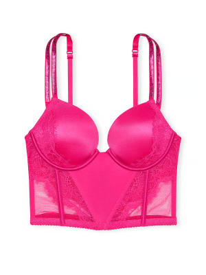Бюстье Double Shine Strap Push-Up Corset Top Hot Pink