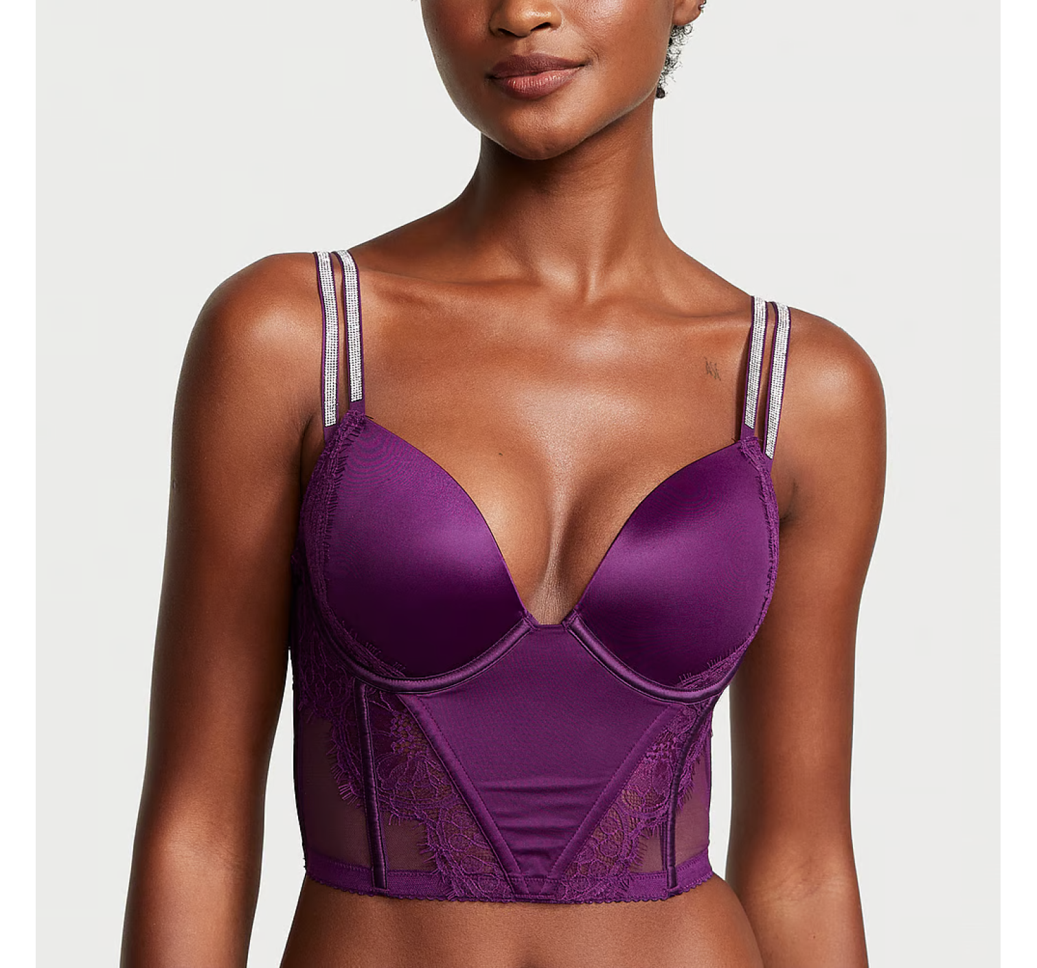 Комплект белья Double Shine Strap Push-Up Corset Top Set Grape Soda