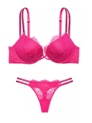Комплект белья Bombshell Add-2-Cups Shine Strap Lace Push-Up Bra Set
