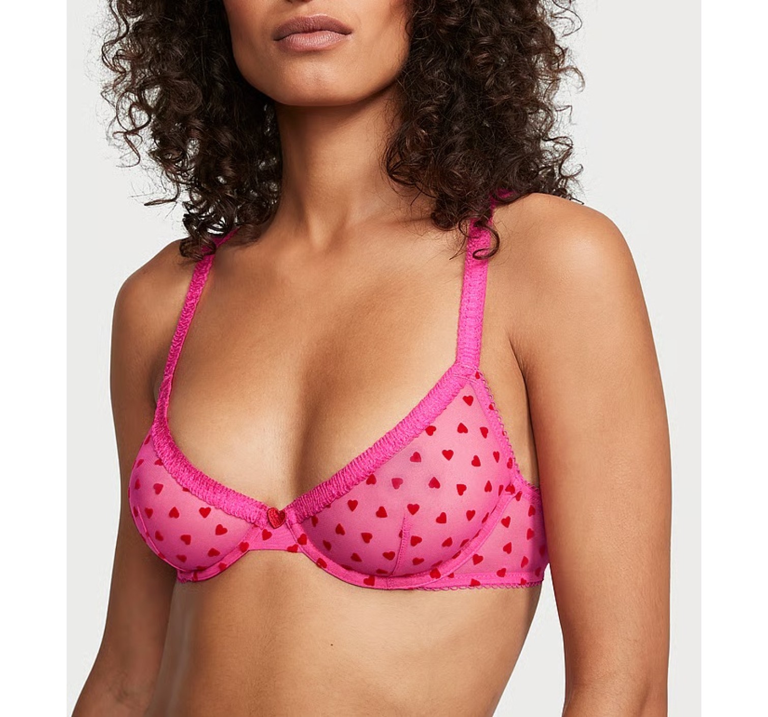 Комплект белья Fun & Flirty Unlined Demi Bra Set Forever Pink Hearts