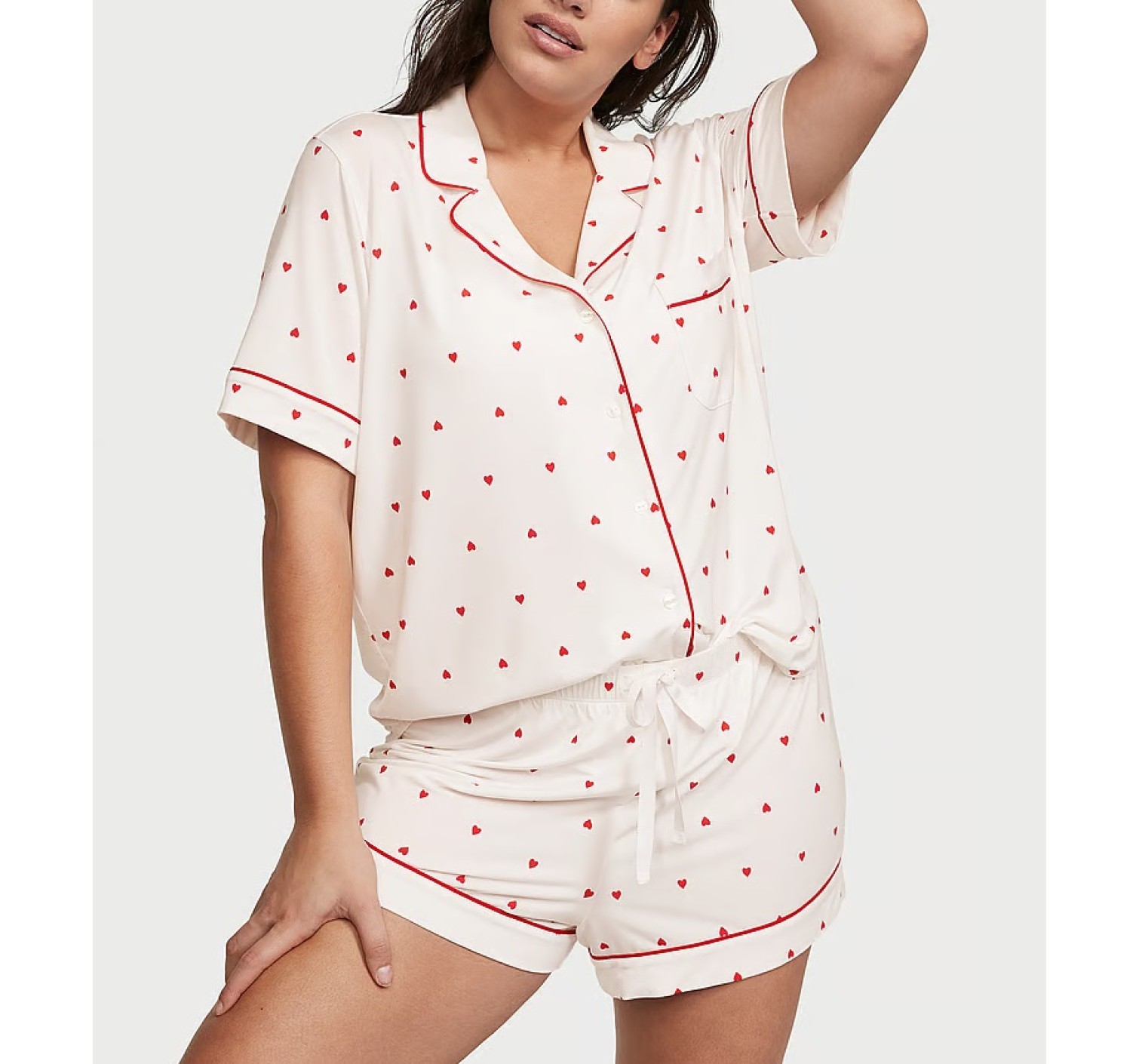 Піжама Modal Short Pajama Set White heart