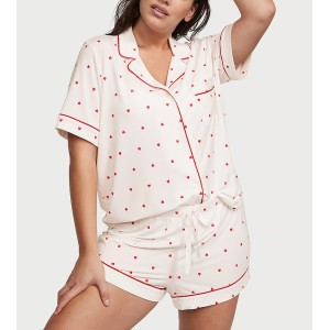 Піжама Modal Short Pajama Set White heart